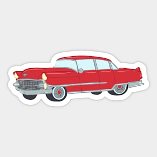 Rockabilly Vintage Car in Red Sticker